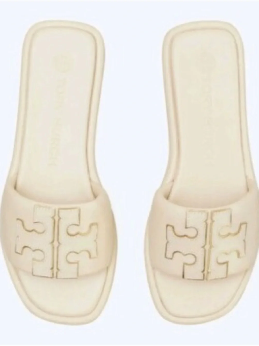 Tory Burch Cream Logo Slide Mules